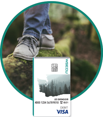 Walking on a log and WSECU Debit Card