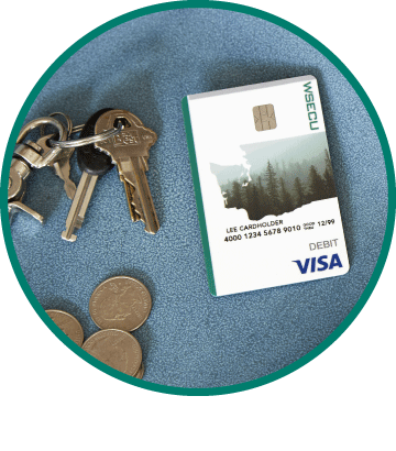 WSECU debit card on a table