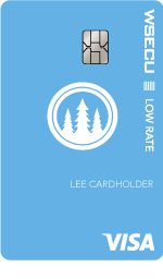Front view of the WSECU Low Rate Visa credit card