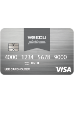 Front view of the WSECU Platinum Rewards Visa credit card