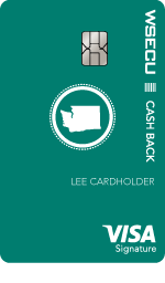 the front of the WSECU Cash Back Visa credit card