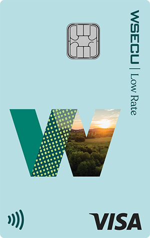 Front view of the WSECU Low Rate Visa credit card
