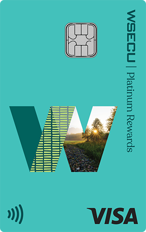 Front view of the WSECU Platinum Rewards Visa credit card