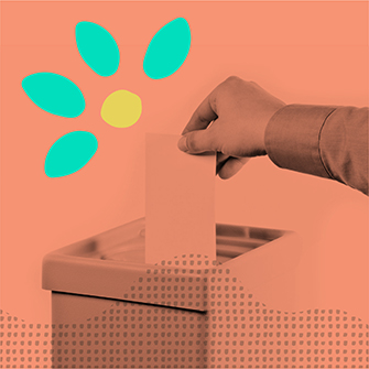 Dropping a ballot into a box