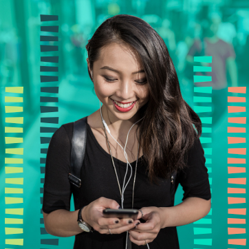 Woman looking down at her phone