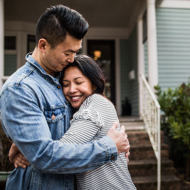 Couple hugging