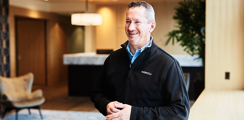 Gary Swindler in a WSECU branded jacket