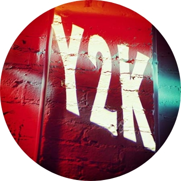 The letters "Y2K" painted on a building