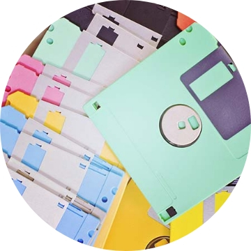 A floppy disk from the 1990s