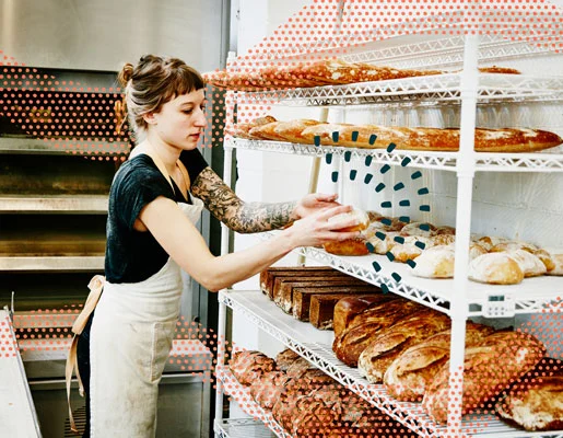 A woman baking